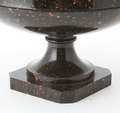 A Porphyry Classical Form Urn Raised on Square Base