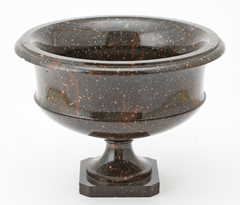 A Porphyry Classical Form Urn Raised on Square Base