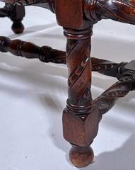A Jacobean Style Bench with Excellent Crewelwork Embroidery