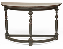 Pair of 18th Century Italian Baroque Demilune Tables