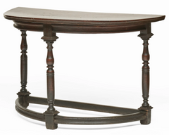 Pair of 18th Century Italian Baroque Demilune Tables
