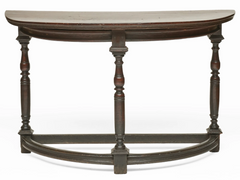 Pair of 18th Century Italian Baroque Demilune Tables