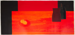 "Grande Nature Morte Rouge et Noire" Lithograph in Colors by Bernard Cathelin (French, 1919–2004)