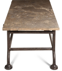 Cast Metal Stone Top Cocktail Table