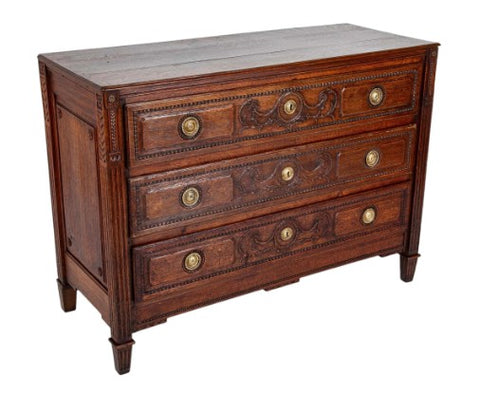A French 18th Century Oak Chest With Brass Hardware