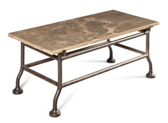 Cast Metal Stone Top Cocktail Table