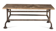 Cast Metal Stone Top Cocktail Table