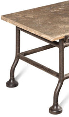 Cast Metal Stone Top Cocktail Table