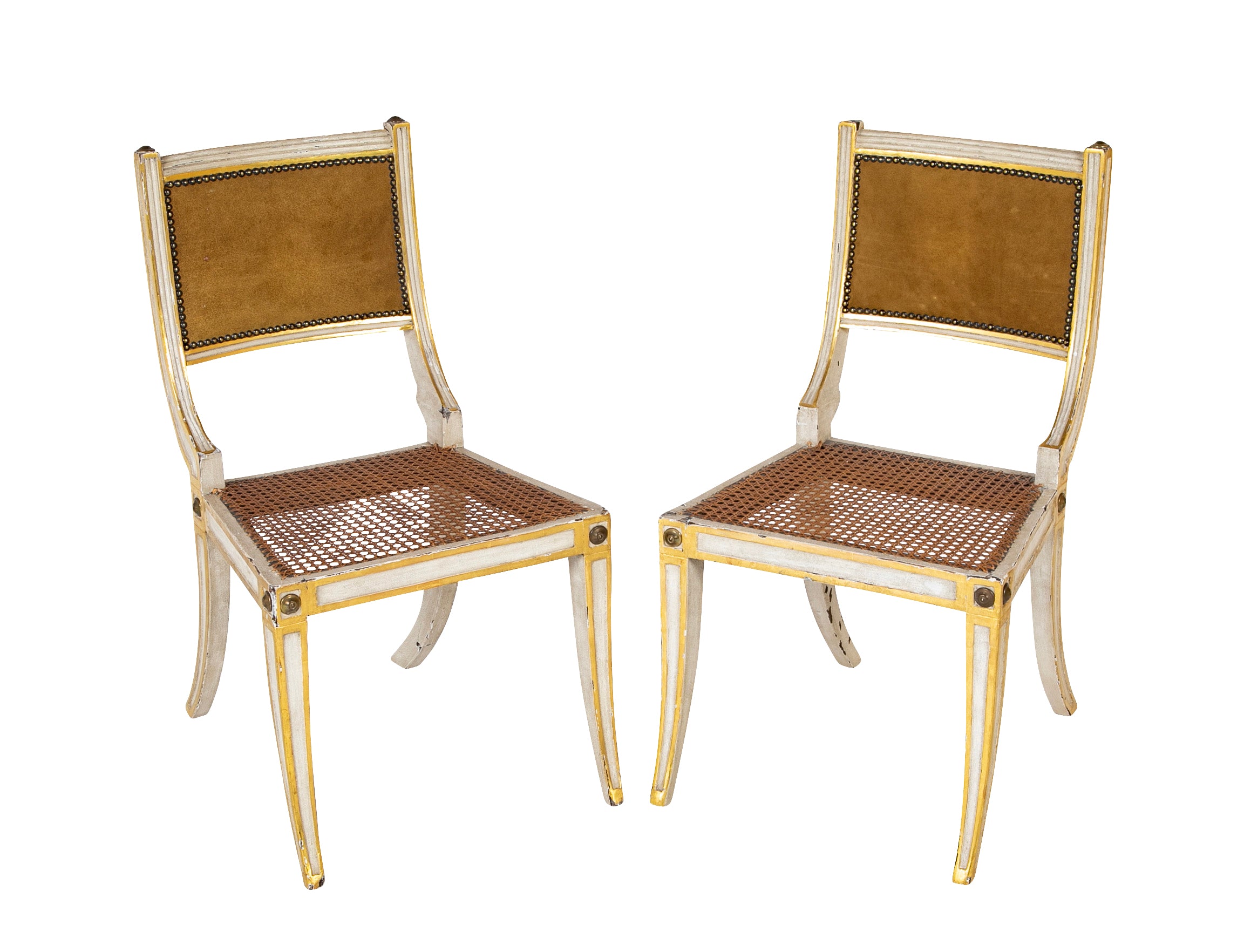 Pair of 19th Century Continental Painted Klismos Chairs