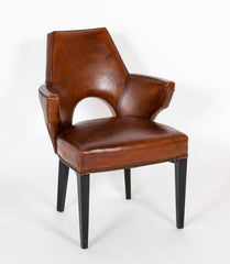 A Pair of Art Deco Style Leather Armchairs