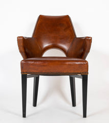 A Pair of Art Deco Style Leather Armchairs