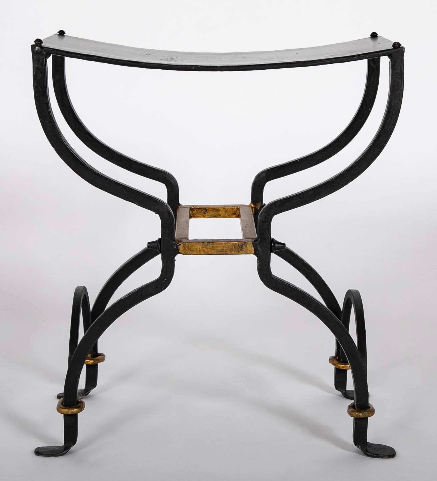A French Mid-Century Iron Stool