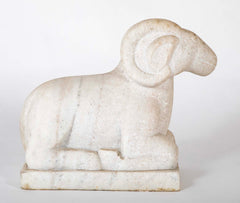 A Pair of Early 20th Century Carved Stone Rams