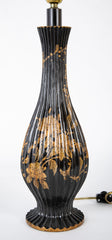 A Chinoiserie Fluted Teardrop Wood Table Lamp