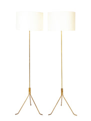 A Pair of French Mid-Century Bronze Floor Lamps