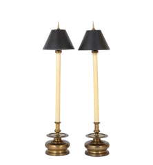 A Pair of Chapman Brass Candlestick Table Lamps