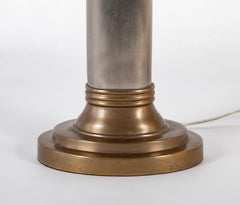 Pair of Chapman Bronze and Pewter Lamps