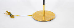 A Pair of Mid-Century Scandinavian Brass & Teak Floor Lamps