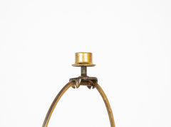 A Pair of Mid-Century Scandinavian Brass & Teak Floor Lamps