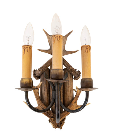 Early 20th Century French Antler Wall Sconce