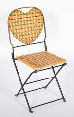 Set of Rattan & Wrought Iron Folding Chairs by "Un Jardin en Plus" Paris