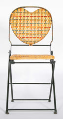 Set of Rattan & Wrought Iron Folding Chairs by "Un Jardin en Plus" Paris