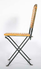 Set of Rattan & Wrought Iron Folding Chairs by "Un Jardin en Plus" Paris