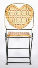 Set of Rattan & Wrought Iron Folding Chairs by "Un Jardin en Plus" Paris