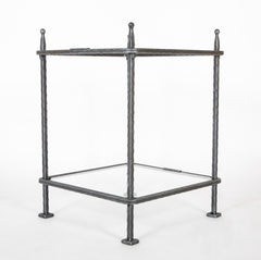 A Pair of Mid-Century Italian Iron Side Tables by Claudio Rayes
