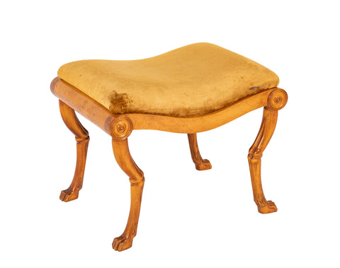 19th Century English Paw Foot Bench or Stool