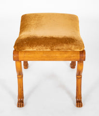 19th Century English Paw Foot Bench or Stool