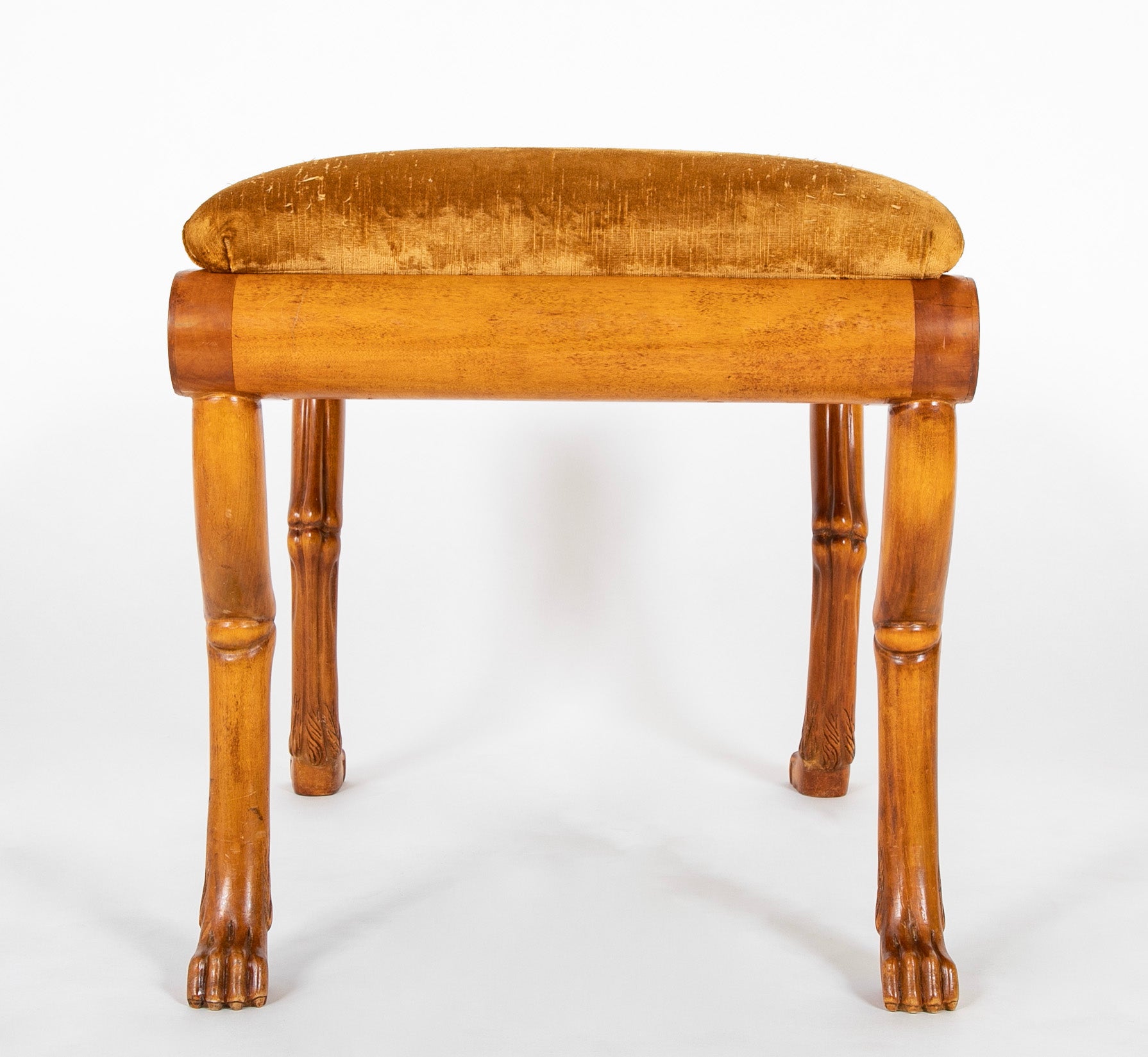 19th Century English Paw Foot Bench or Stool