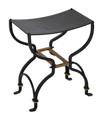 A French Mid-Century Iron Stool in the Manner of Georges Geffroy