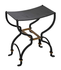 A French Mid-Century Iron Stool in the Manner of Georges Geffroy