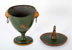Pair of English Regency Painted Tole Chestnut Urns