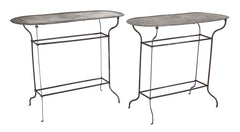 Pair of Zinc Top Garden Console Tables