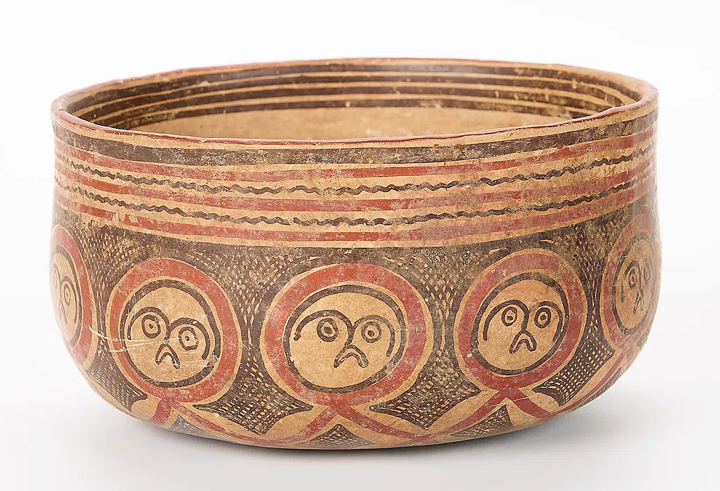 Pre-Columbian Mayan Polychrome Pottery Bowl