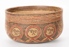 Pre-Columbian Mayan Polychrome Pottery Bowl
