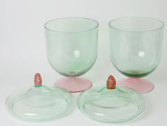 A Pair of Monumental Murano Covered Urns