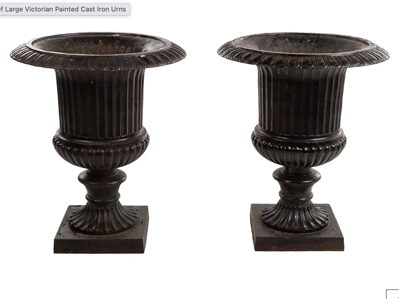 A Pair of Monumental Cast Neoclassic American Iron Urns.
