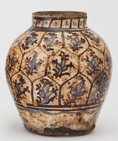 A Glazed Blue and Brown Jar, Mamluk Dynasty, Syria