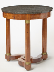 Empire Marble Top Mahogany Table with Gilt Bronze Mounts
