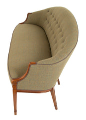 Frits Henningsen Danish Tufted Upholstery and Mahogany Sofa