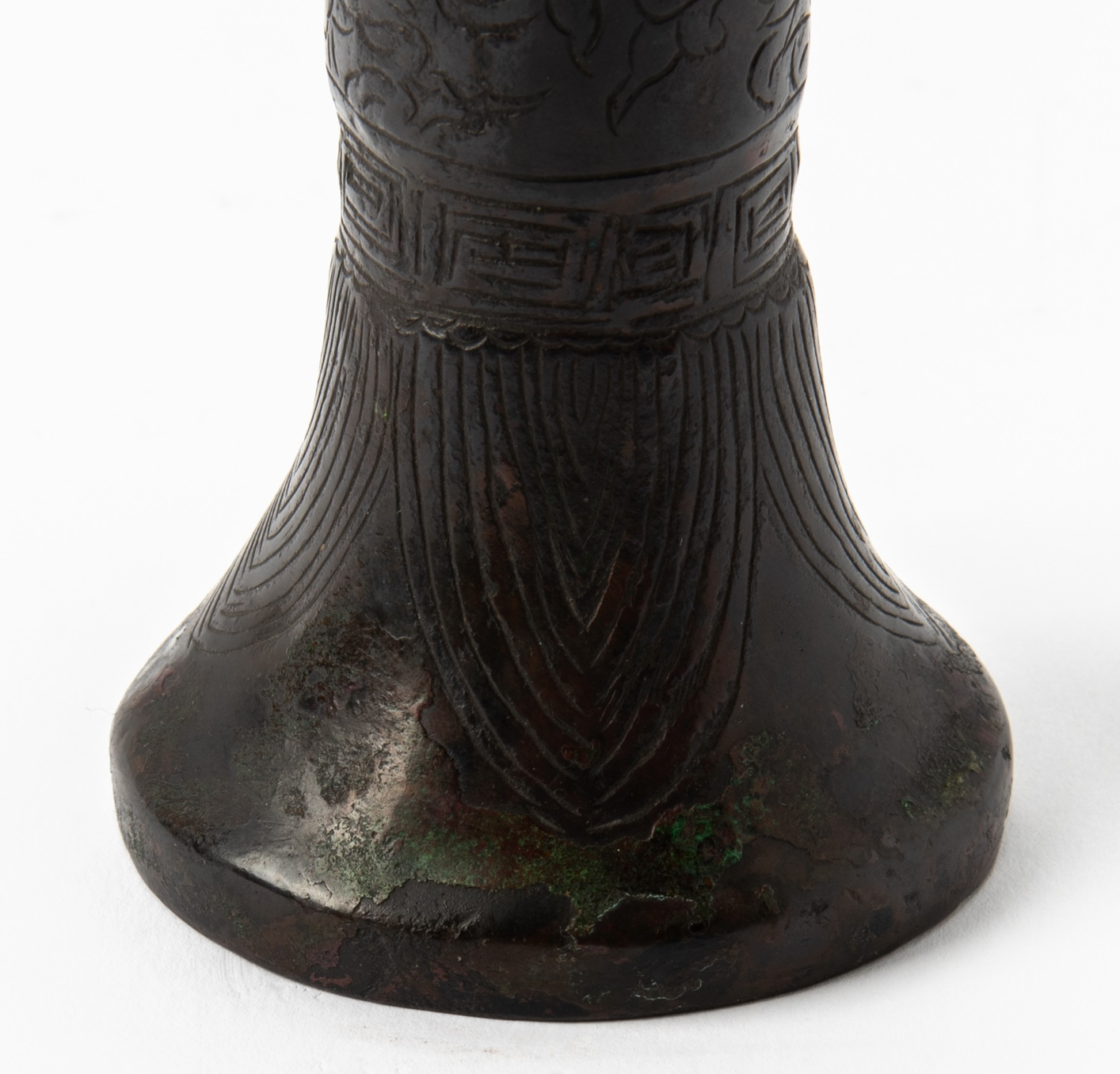 A Late Ming - Early Qing Chinese Cast Bronze Gu Vase,