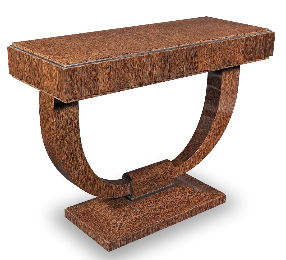 Specially Commissioned Dual Purpose Pair of Palmwood Console Tables and/or Palmwood Serving Table, after E.J. Ruhlmann, Art Deco Style
