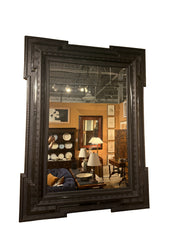 Monumental Dutch Ebonized Ripple Carved Frame