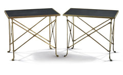 Pair of Gilt Bronze & Black Marble Side Tables in the Manner of Maison Jansen