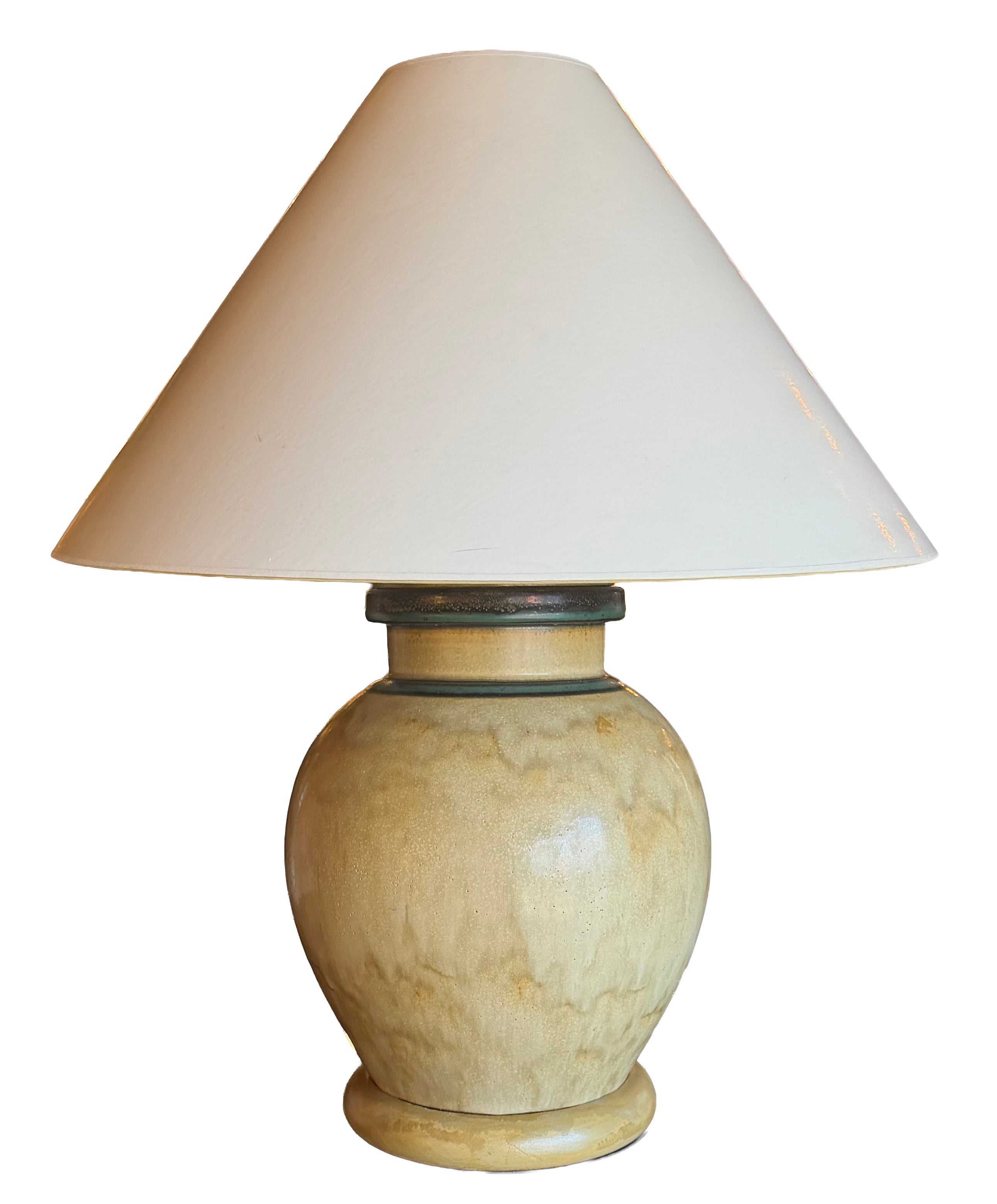 A Kahler Earthenware Danish Vase Now as Lamp