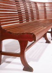 Slatted Back and Seat 'Ferry' Corner Bench With Shaped Legs