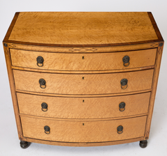 Regency Inlaid Bird's Eye Maple Bowfront Chest of Drawers